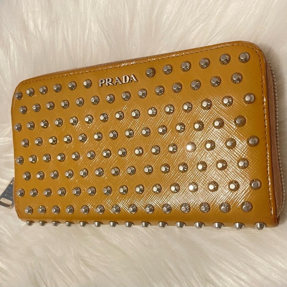 PRADA STUDDED LONG WALLET - Picture 1 of 8